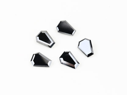 Coffin Shape Diamond 7.00 X 9.00 MM Fancy Black Color Loose Diamond