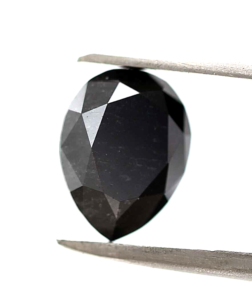 2.02 ct Fancy Black Color Pear Loose Diamond