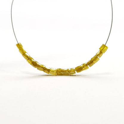 Natural Yellow Color Polished Tube Loose Diamond Beads