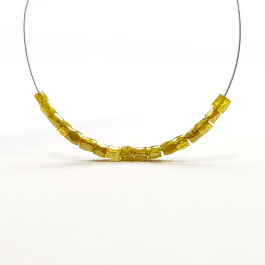 Natural Yellow Color Polished Tube Loose Diamond Beads