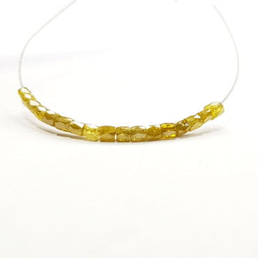 Natural Yellow Color Polished Tube Loose Diamond Beads