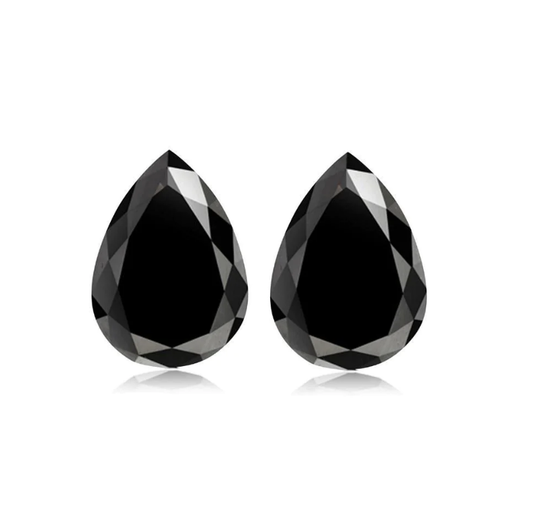 Pear Shape Diamond 9.00 X 7.00 MM Fancy Black Color Loose Diamond