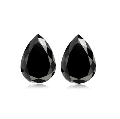 Fancy Black Color Loose Diamond, Natural Pear Shape 8.00 X 5.00 MM