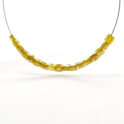 Natural Yellow Color Polished Tube Loose Diamond Beads