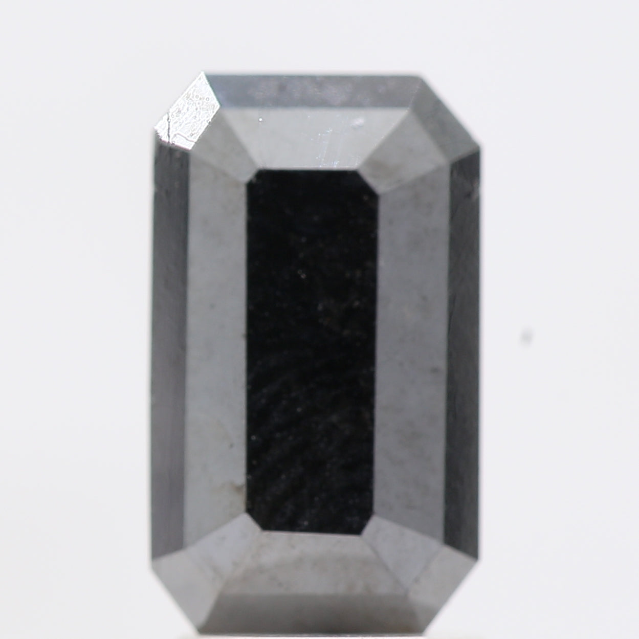 2.46 Ct Natural Black Emerald Full Cut Loose Diamond for Jewelery