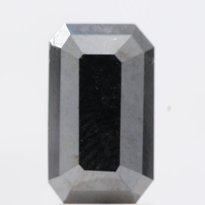 2.46 Ct Natural Black Emerald Full Cut Loose Diamond for Jewelery