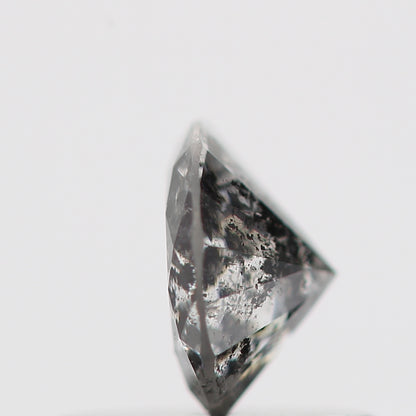 0.41 Carat Salt and Pepper Fancy Black Round Brilliant Cut Natural Loose Diamond
