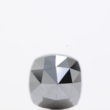 2.47 Ct Natural Black Cushion Single Cut Loose Diamond for Jewelery