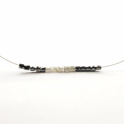 Natural Gray Black Color Polished Tube Loose Diamond Beads