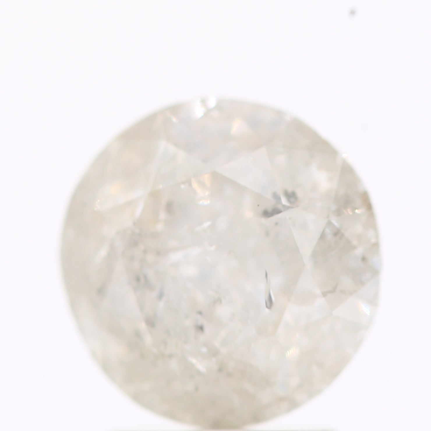 Natural Loose Round Salt And Pepper Diamond Fancy Grey Color 2.00 CT 7.80 X 5.08 MM Round Brilliant Cut Diamond ! Christmas Gift for Her