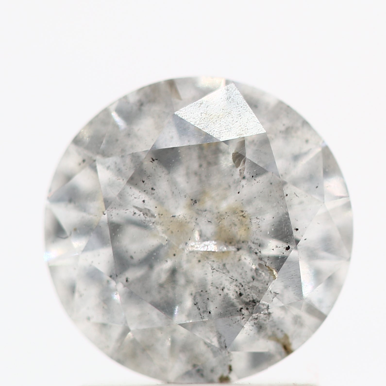Salt And Pepper Diamond Fancy Gray Color 1.20 CT 7.10 x 3.80 MM Round Brilliant Cut Diamond ! Natural Loose Diamond ! Christmas Gift for Her