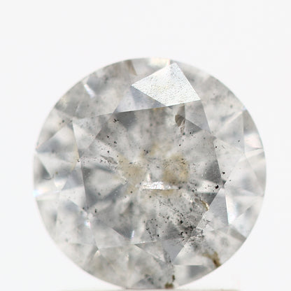 Salt And Pepper Diamond Fancy Gray Color 1.20 CT 7.10 x 3.80 MM Round Brilliant Cut Diamond ! Natural Loose Diamond ! Christmas Gift for Her