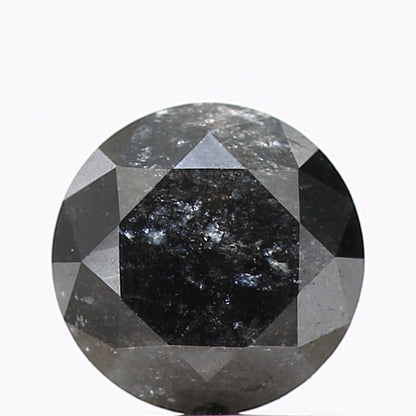 0.76 Carat Fancy Black Round Shape Brilliant Cut Natural Loose Diamond