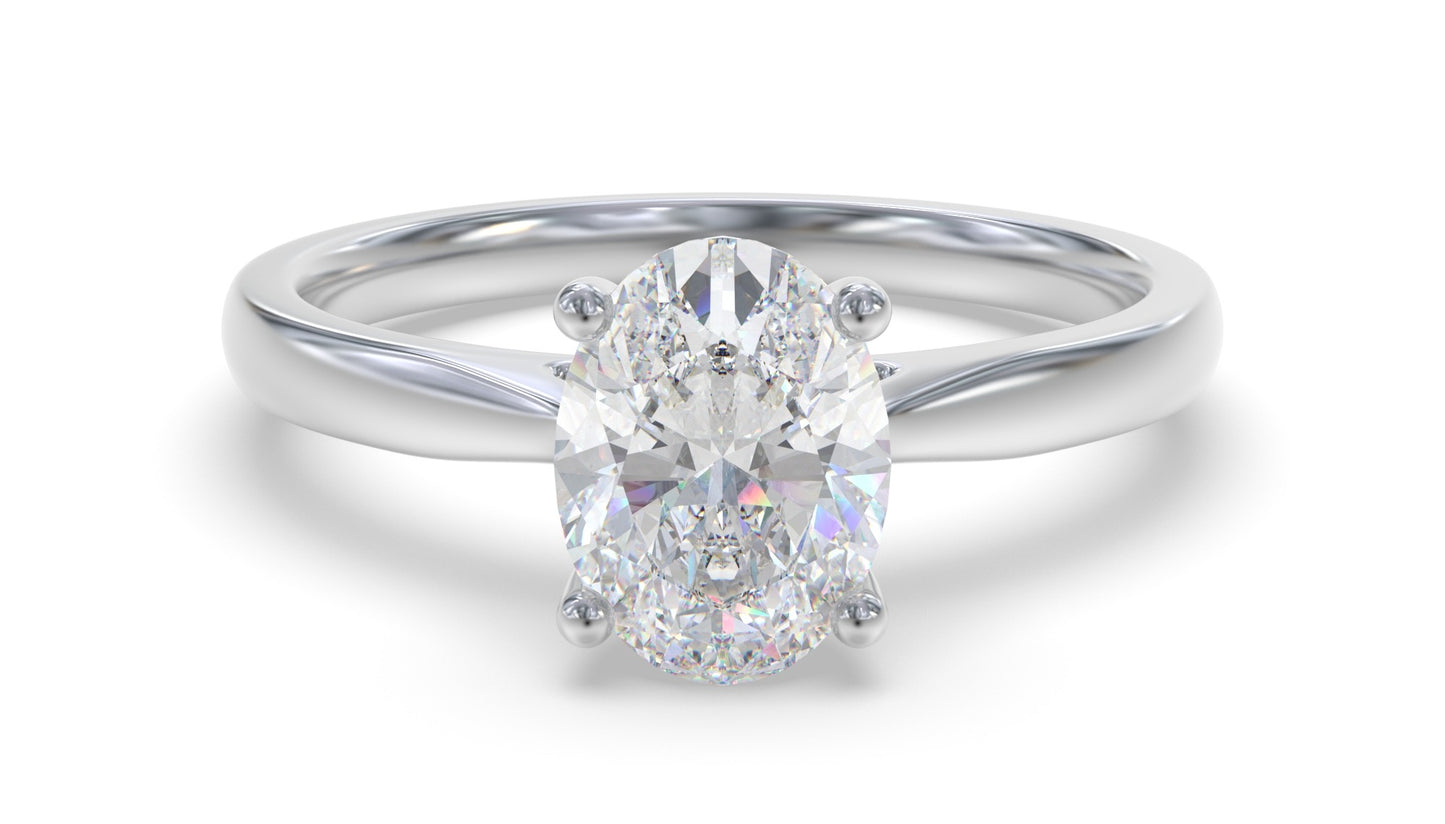 Elegant Lab Grown Oval Diamond Engagement Ring