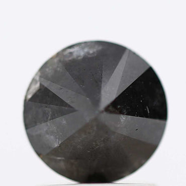 1.41 Carat Fancy Black Round Shape Brilliant Cut Natural Loose Diamond