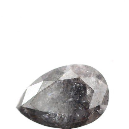 Salt and Pepper Diamond Fancy Gray Color 3.88 CT 12.50 x 8.30 x 5.30 MM Pear Cut Diamond! Natural Loose Diamond ! Christmas Gift for Her