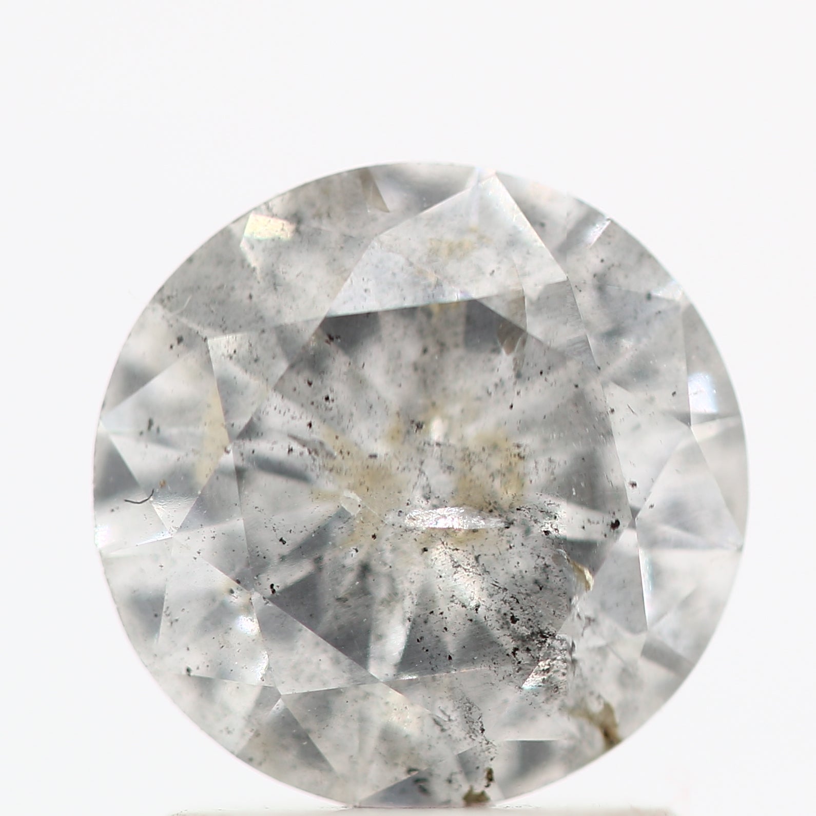 Salt And Pepper Diamond Fancy Gray Color 1.20 CT 7.10 x 3.80 MM Round Brilliant Cut Diamond ! Natural Loose Diamond ! Christmas Gift for Her