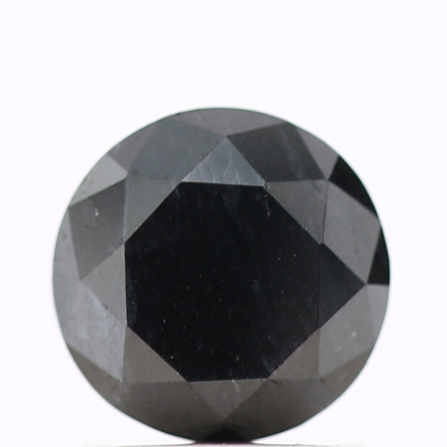 1.20 Carat Fancy Black Round Shape Brilliant Cut Natural Loose Diamond