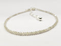 Natural White Color Round Polished Loose Diamond Beads 7.00" Bracelet