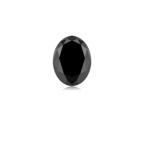 Fancy Black Color Loose Diamond, Natural Oval Shape 9.00 X 7.00 MM