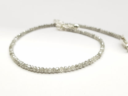 Salt and Pepper Color Round Polished Loose Diamond Beads 6.50" Bracelet