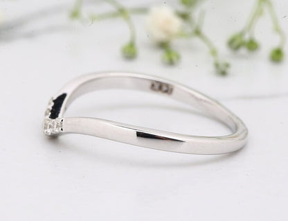 Unique Hexagone Salt and Pepper Engagement Ring, Zoe Setting, 14K White Gold With Ring Set, Anniversary Gift ! Gift For Her