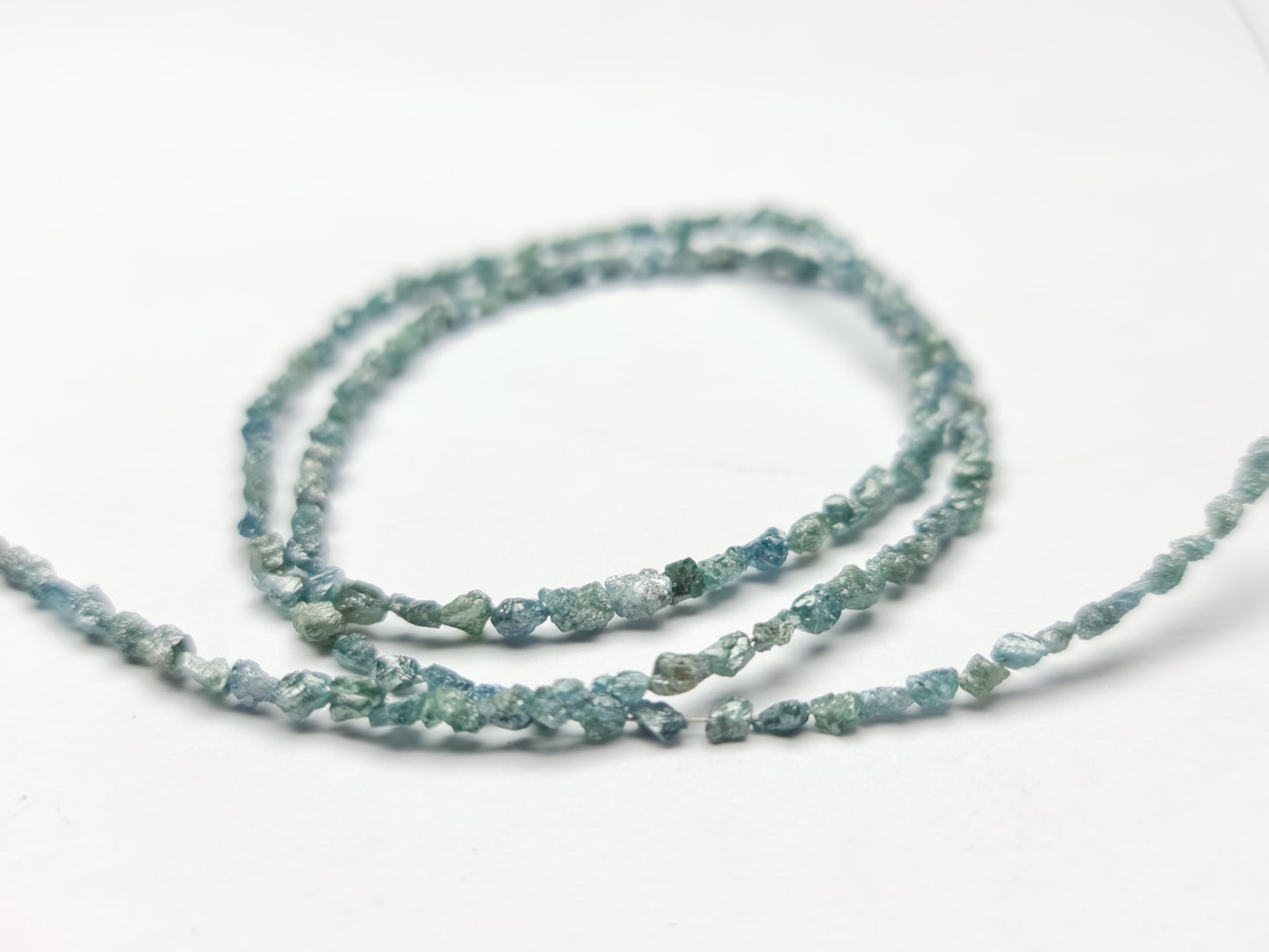 18 Carat Natural Diamond Blue Color Raw Uncut Rough Loose Beads 16'' inch Long  Shree Diamond Mfg