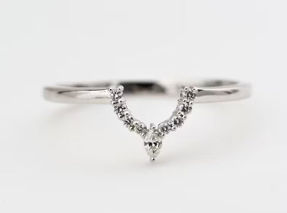 Salt and Pepper Ring HexagoneEngagement Ring, 14K White Gold With Ring Set, Anniversary Gift, Gift For Her
