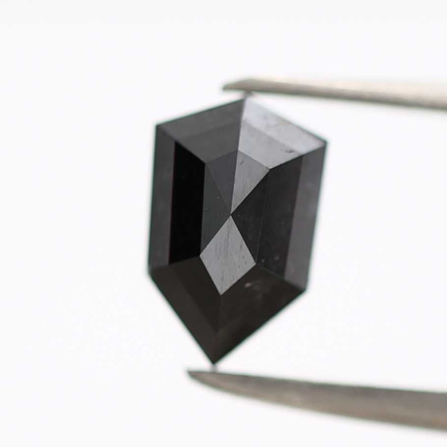 1.07 Ct Natural Black Shield Cut Loose Diamond for Jewelery
