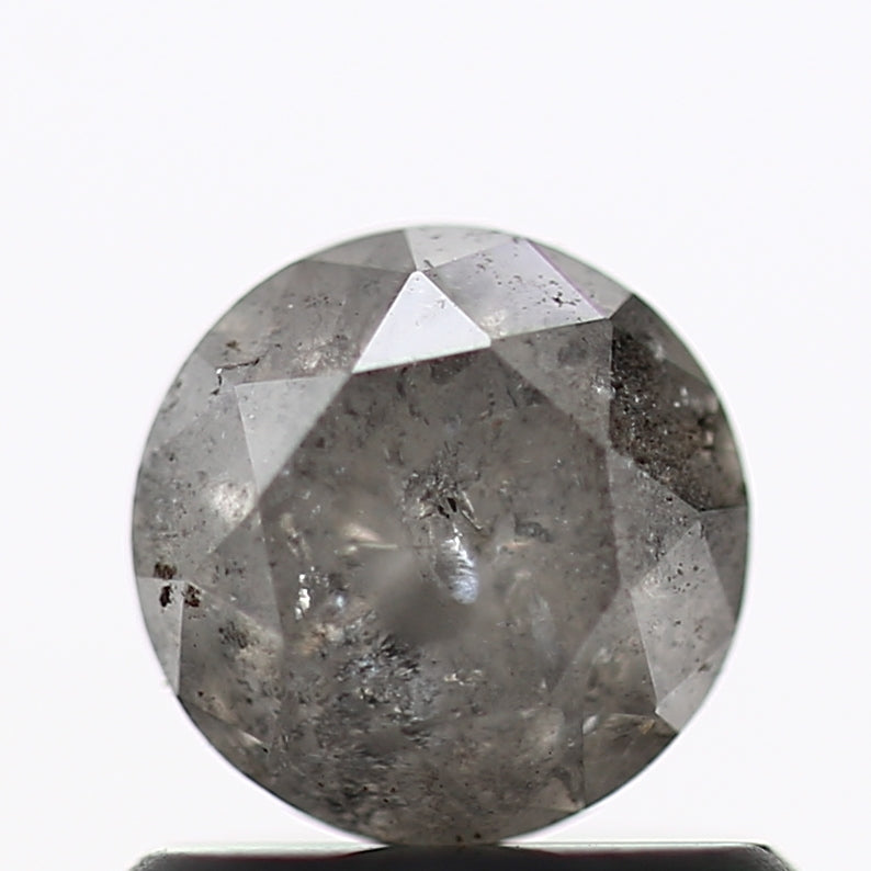 0.85 Carat Salt and Pepper Diamond Gray Round Brilliant Cut Natural Loose Diamond
