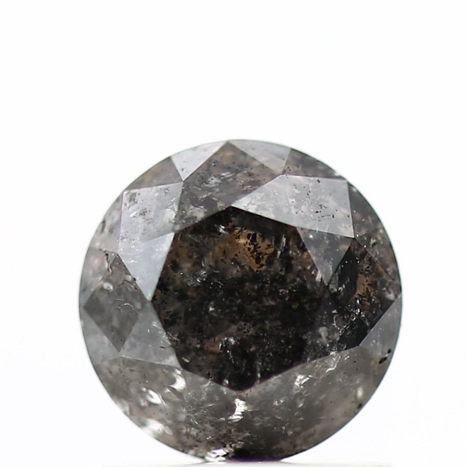 1.07 Carat Salt and Pepper Diamond Gray Round Brilliant Cut Natural Loose Diamond