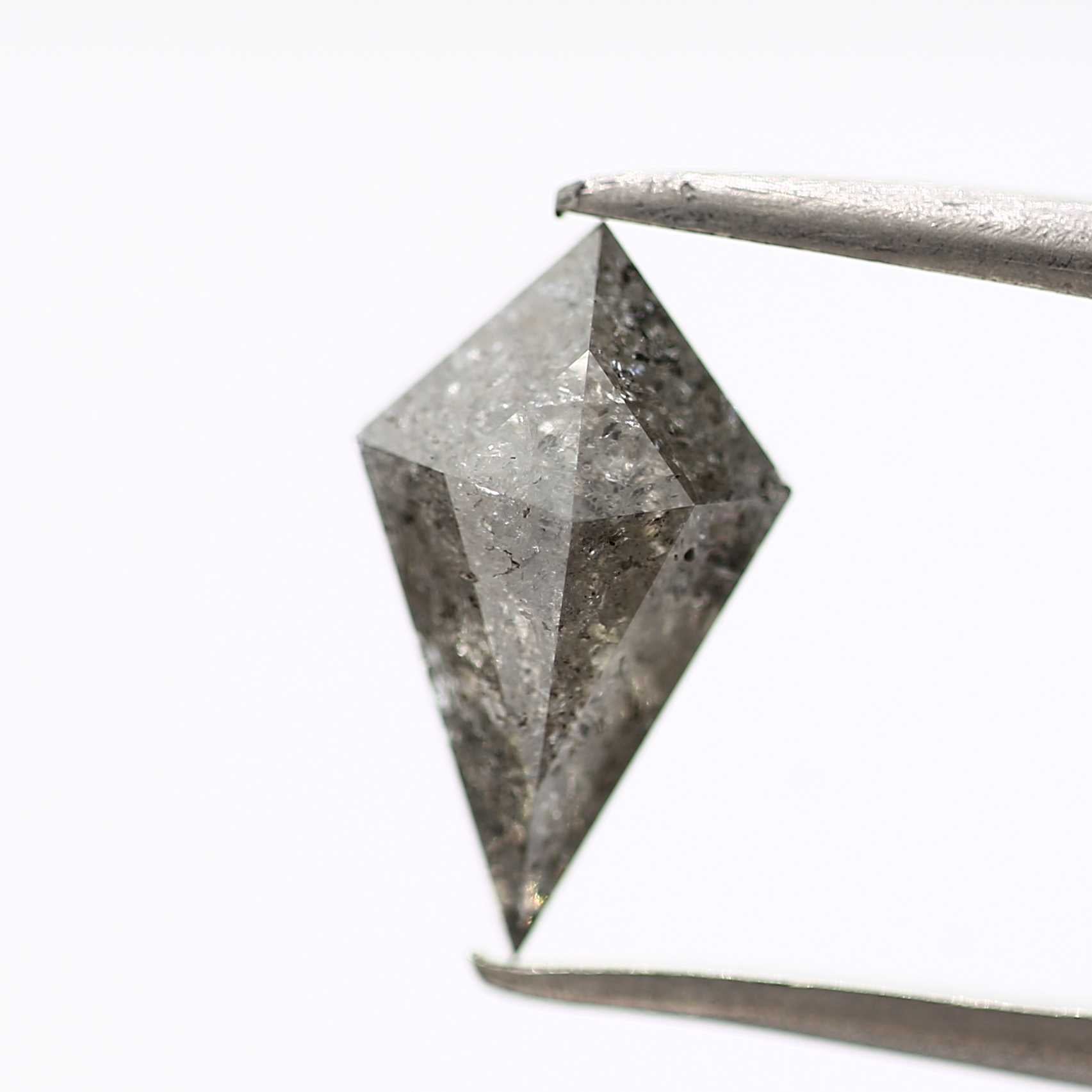 salt and pepper diamond ! 1.15 Ct 10.65 x 6.20 x 3.10 MM natural gray shield loose diamond for engagement ring for her