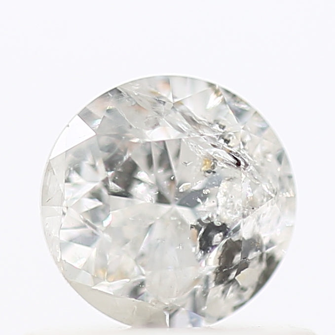 0.51 Carat Salt and Pepper White Round Cut Natural Loose Diamond