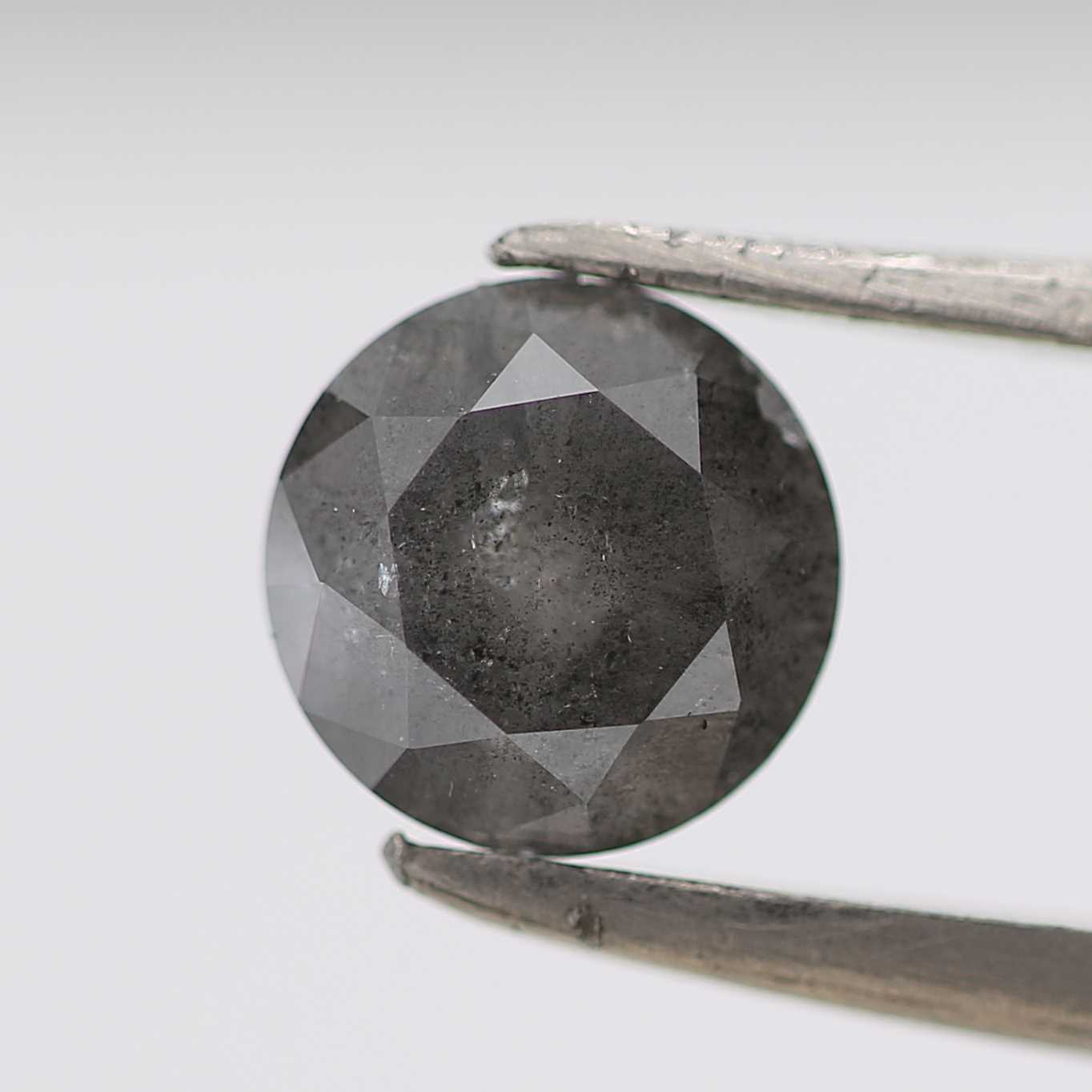 0.98 Carat Salt and Pepper Diamond Round Brilliant Cut Natural Loose Diamond