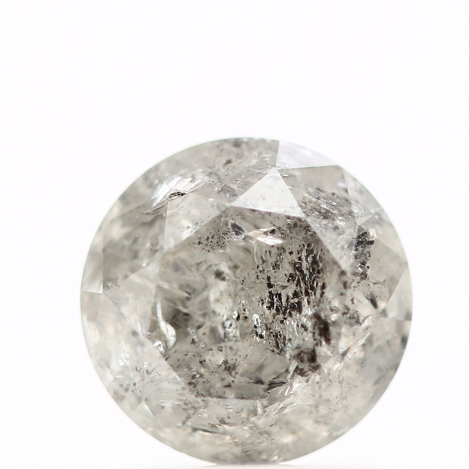 1.23 Carat Salt and Pepper Fancy Round Brilliant Cut Natural Loose Diamond