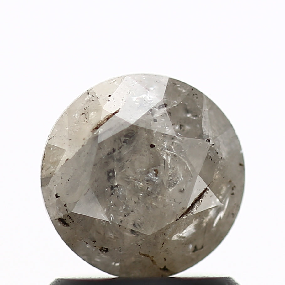 0.80 Carat Salt and Pepper Diamond Gray Round Brilliant Cut Natural Loose Diamond