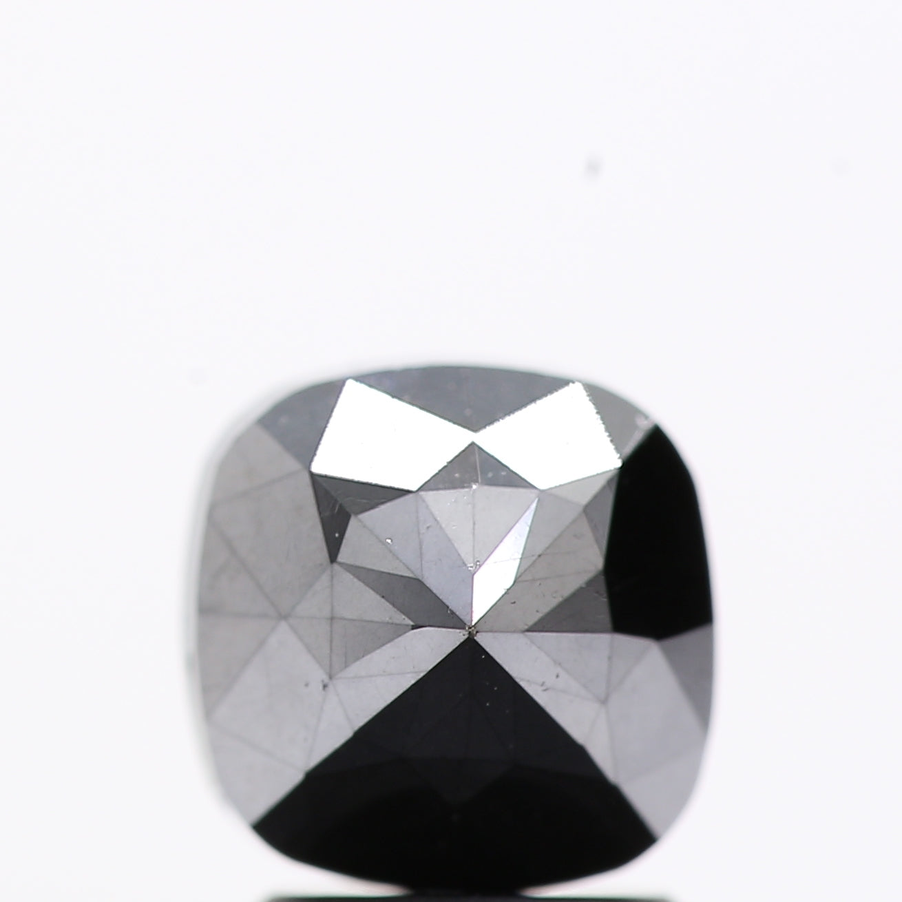 2.04 Ct Natural Black Cushion Single Cut Loose Diamond for Jewelery