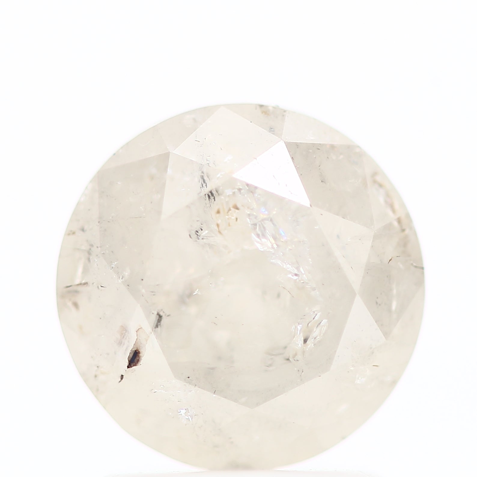 1.48 Carat Salt and Pepper Icy Round Brilliant Cut Natural Loose Diamond