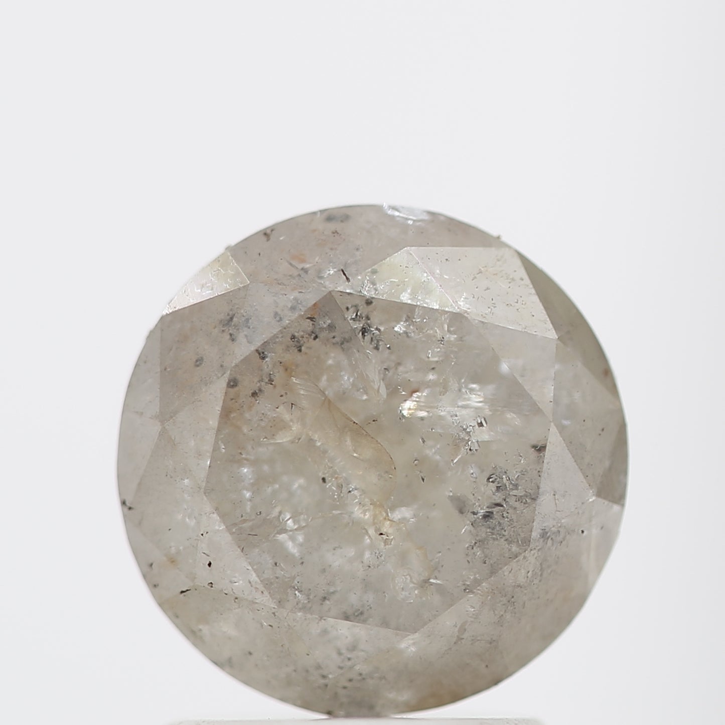 Natural Loose Round Salt And Pepper Diamond Fancy Grey Color 1.89 CT 7.50 x 4.90 MM Round Brilliant Cut Diamond ! Christmas Gift for Her