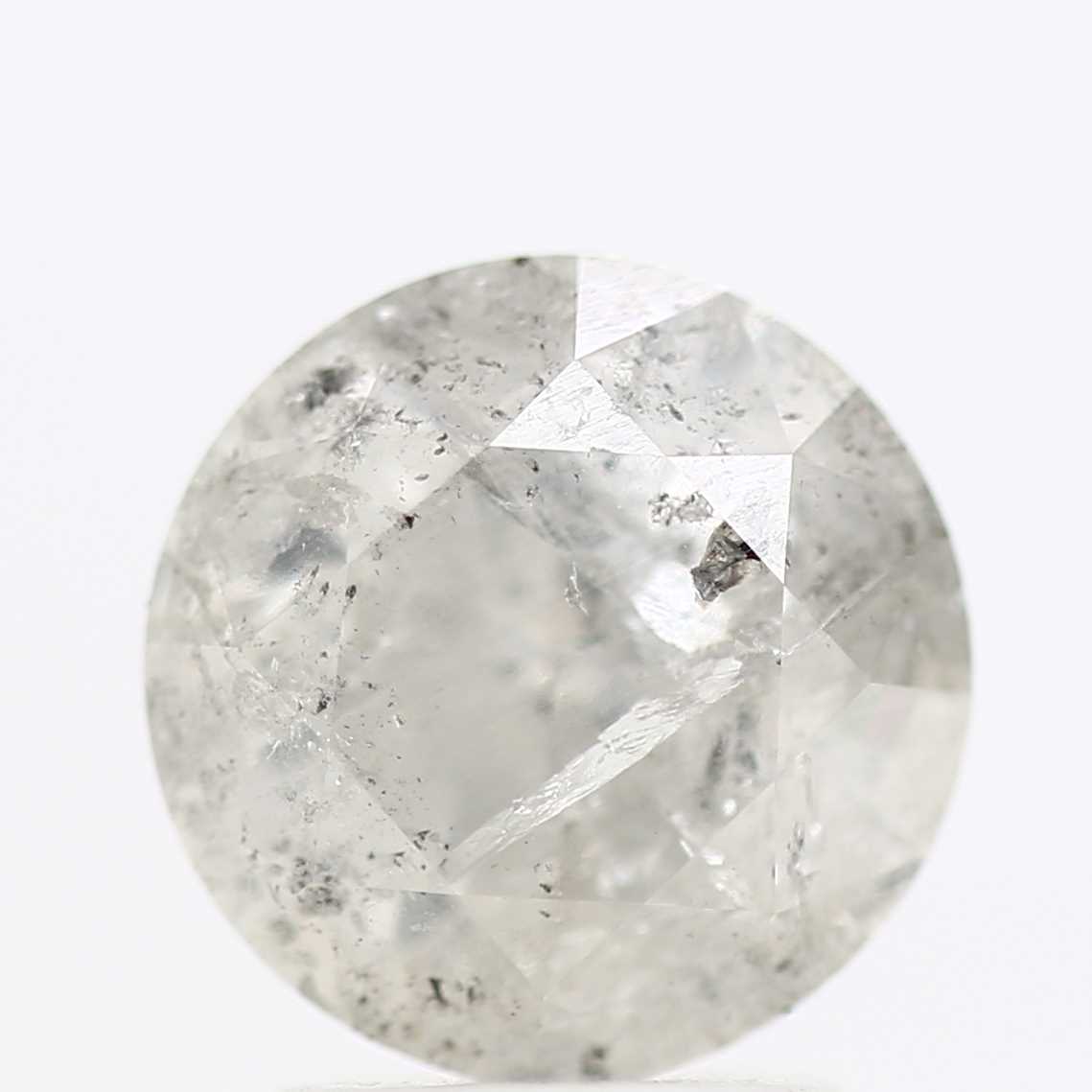 Natural Loose Round Salt And Pepper Diamond Fancy Grey Color 2.20 CT 7.80 X 5.10 MM Round Brilliant Cut Diamond ! Christmas Gift for Her