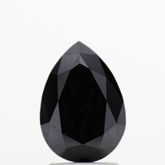 Pear Black Loose Diamond AAA Quality [9.95 MM] Natural Diamond For Engagement Ring 1.94 Carat
