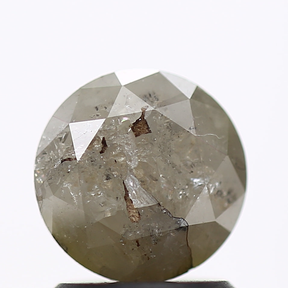1.24 Carat Fancy Gray Rustic Round Shape Brilliant Cut Natural Loose Diamond