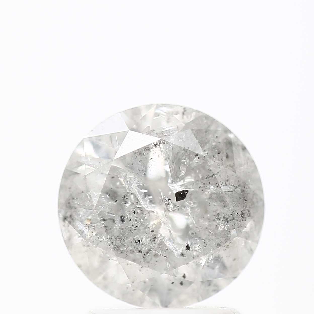 Natural Loose Round Salt And Pepper Diamond Fancy Grey Color 1.97 CT 7.80 X 4.90 MM Round Brilliant Cut Diamond ! Christmas Gift for Her