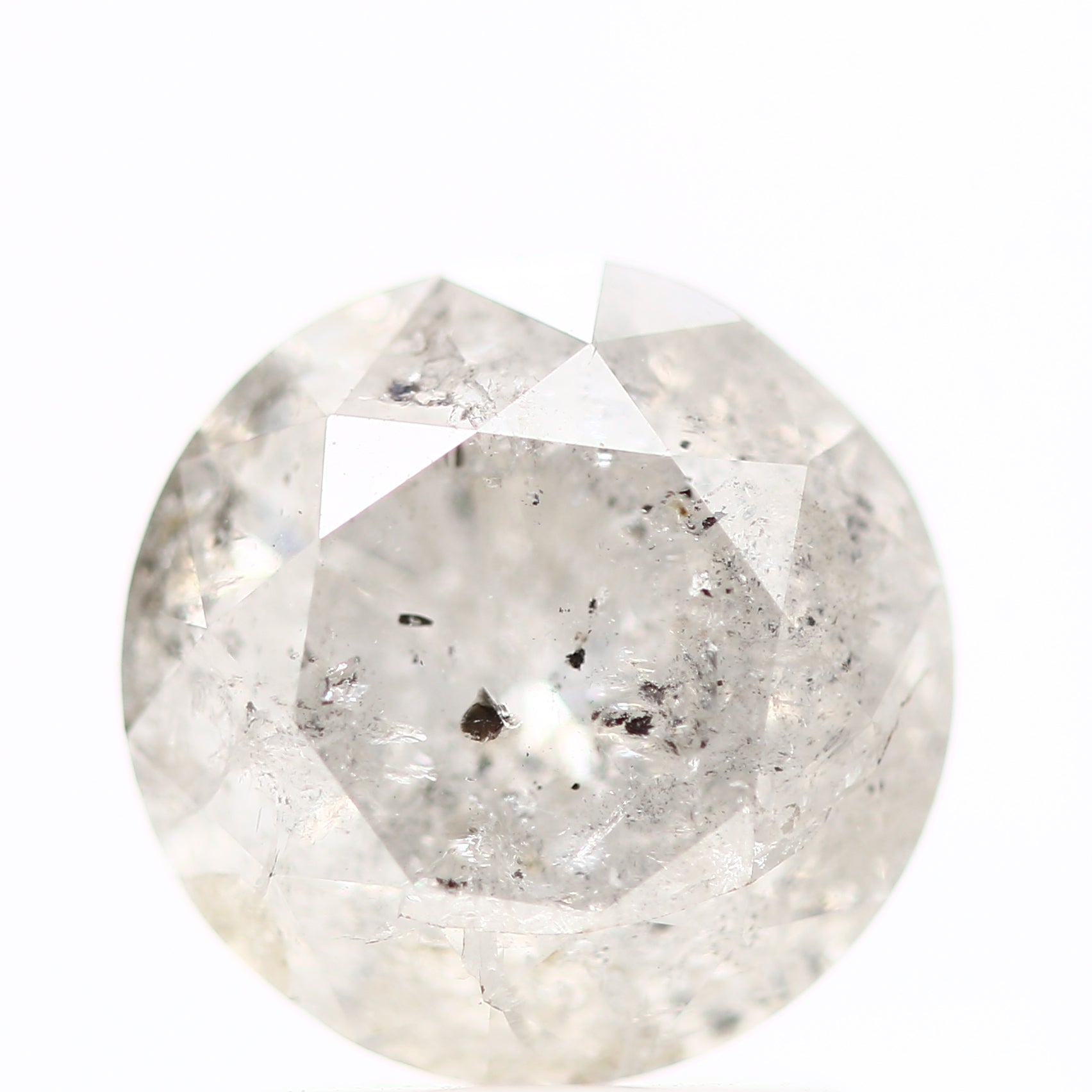 2 Carat Salt and Pepper Icy Gray Round Cut Natural Loose Diamond