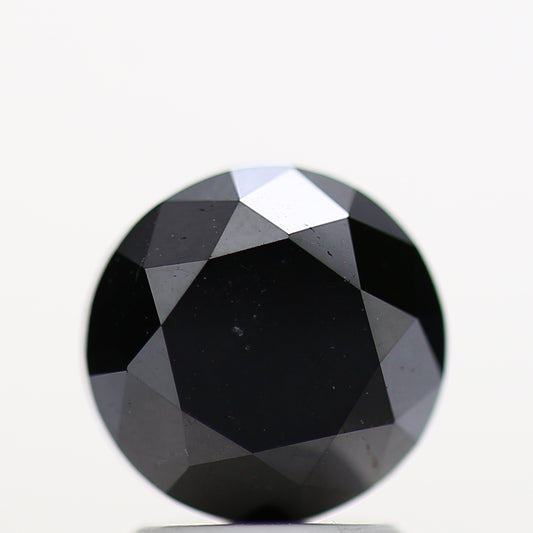 Round Black Loose Diamond [7.77 MM] Natural Diamond For Engagement Ring 2.73 Carat