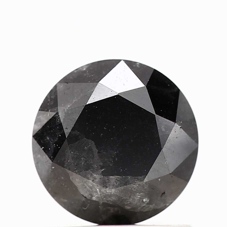 1.08 Carat Fancy Black Round Shape Brilliant Cut Natural Loose Diamond