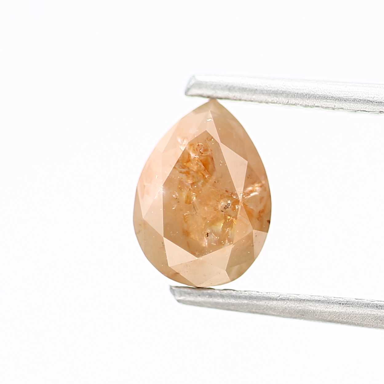 Salt and Pepper Diamond Fancy Orange Color 0.95 CT 6.94 x 5.04 x 3.81 MM Pear Cut Diamond! Natural Loose Diamond ! Christmas Gift for Her