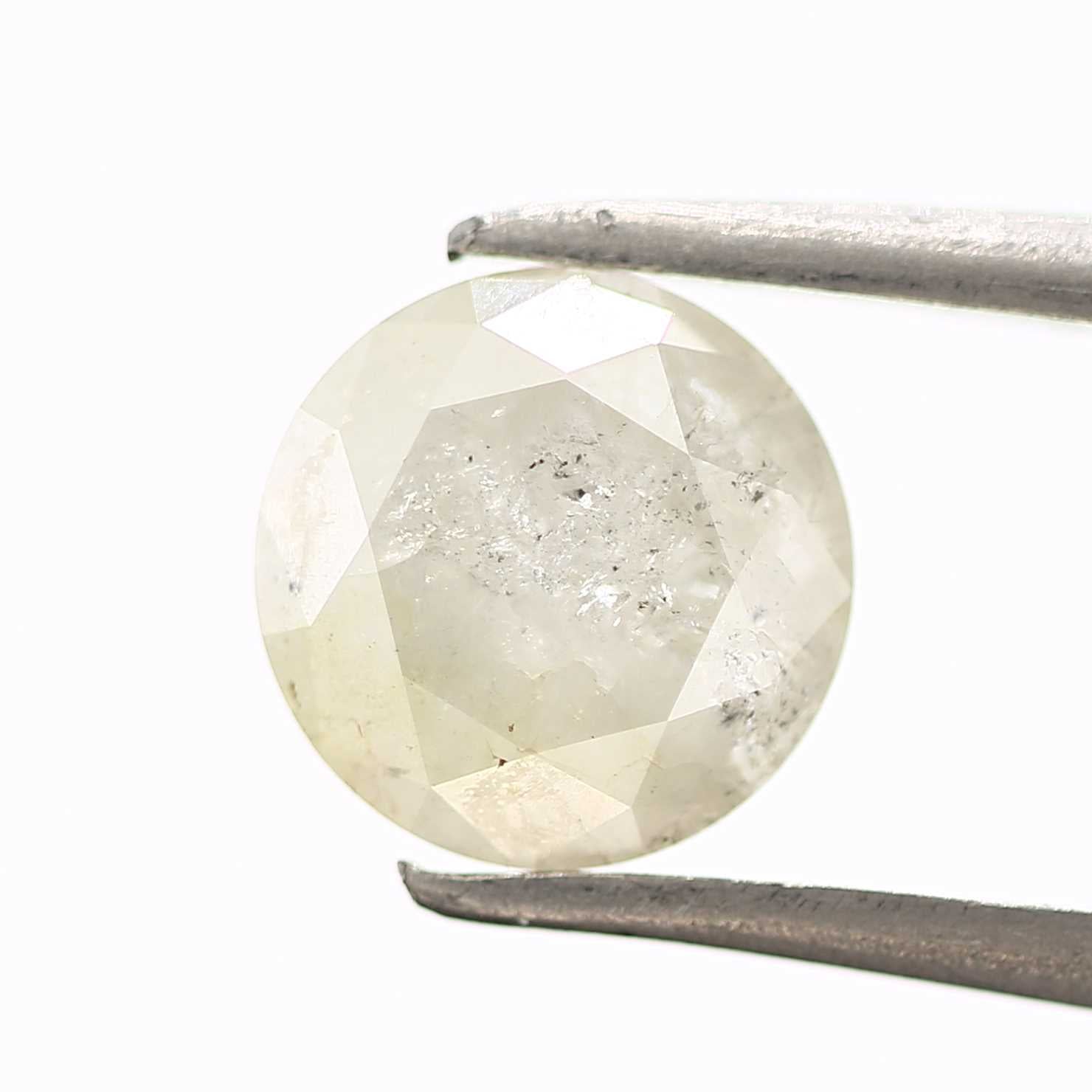 1.53 Carat Salt and Pepper Icy Gray Round Brilliant Cut Natural Loose Diamond