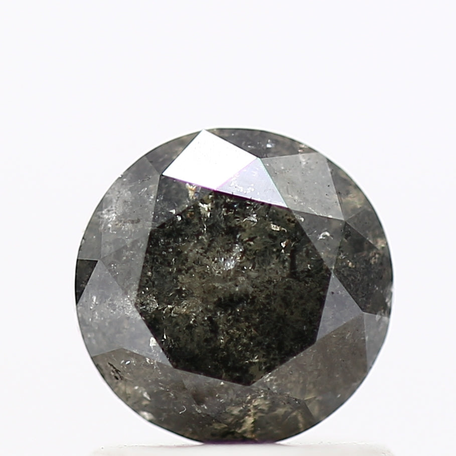 1.04 Carat Salt and Pepper Diamond Gray Round Brilliant Cut Natural Loose Diamond