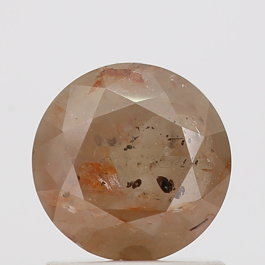 1.29 Carat Peach Brown Round Shape Brilliant Cut Natural Loose Diamond